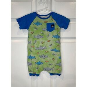 Rag to Raches Shark Romper Size 12-18‎ Months